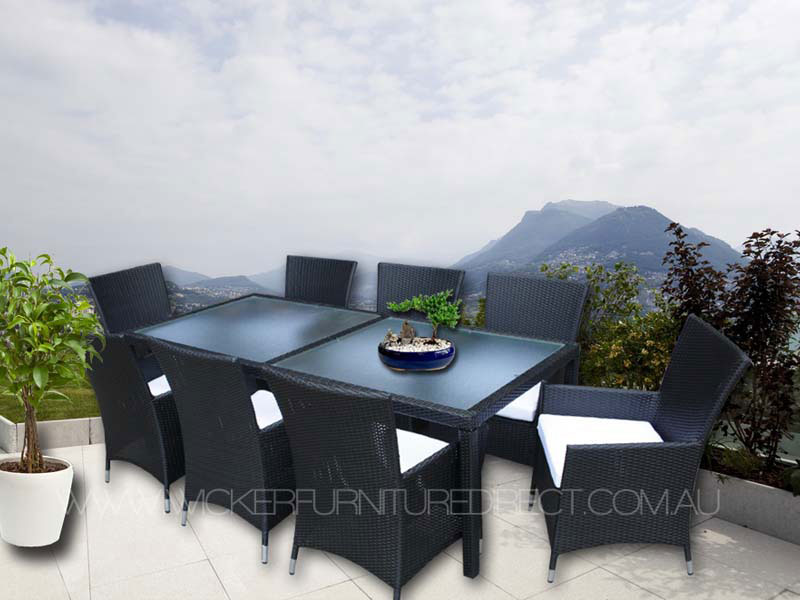 8 Seater Wicker Outdoor Dining Setting, 8 Seater Outdoor Dining Table And Chairs