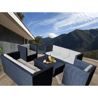 Black Bella 8 Seater Wicker Outdoor Furniture Lounge