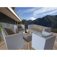 White Bella 8 Seater Wicker Outdoor Furniture Lounge