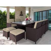 Brown Centra 12 Seater Wicker Outdoor Dining Furniture