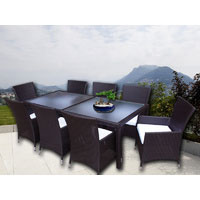 Brown Millana 8 Seater Wicker Outdoor Dining Setting